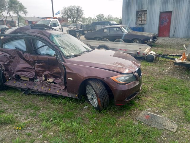Rear-ended sedan with heavy collision damage recovered to the A2Z Auto Repair lot